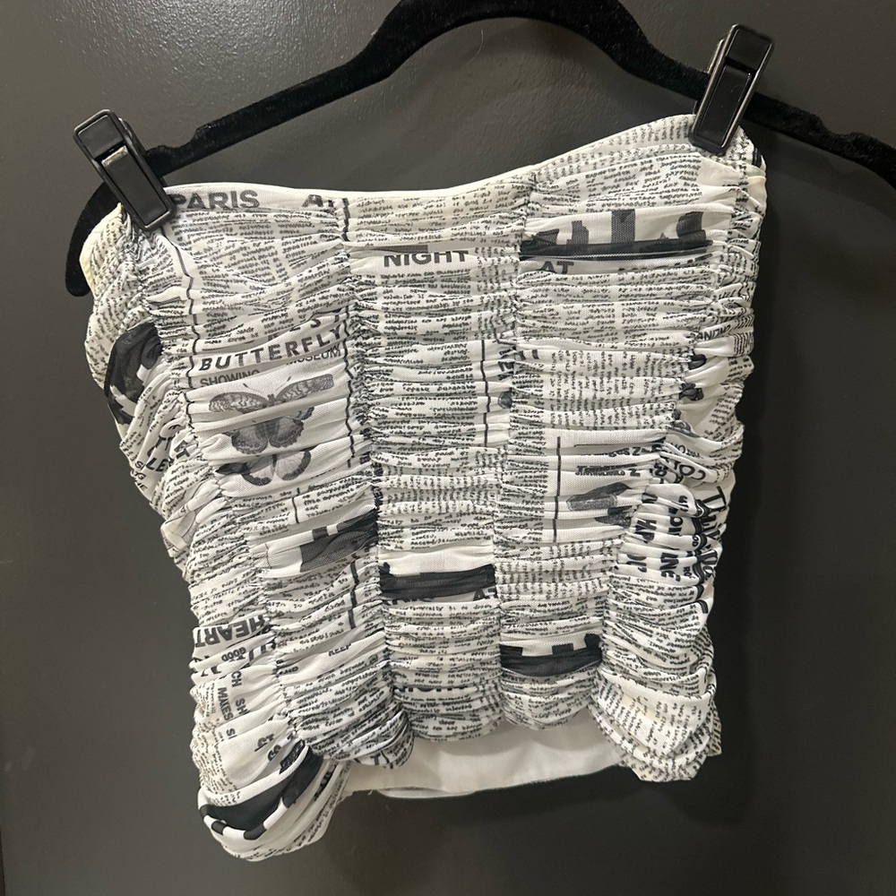 Zara newspaper corset top/ Taylor Swift reputation
